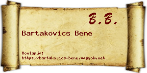 Bartakovics Bene névjegykártya